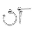thumbnail image 4 of Sterling Silver Rhodium-plated C-Hoop Post Earrings, 4 of 4