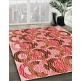 thumbnail image 3 of Ahgly Company Machine Washable Indoor Square Transitional Lava Red Area Rugs, 5' Square, 3 of 7