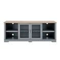 thumbnail image 3 of Aukfa Modern Farmhouse TV Stand for TV Up to 80", Glass Door Cabinets,Blue, 3 of 8