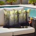 thumbnail image 4 of Yellow Forest Outdoor Waterproof Pillow Covers, Vintage Foggy Woods Tree Decorative Square Throw Pillowcase Sofa Cushion Sham for Patio/Couch/Chair, 24"x24" 2 Pack, 4 of 8