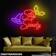 thumbnail image 3 of Craftnamesign Stay Spooky Neon Light For Wall Decor, Store Halloween LED Wall Art, 3 of 5