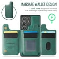 thumbnail image 3 of Dteck for Samsung Galaxy S25 Ultra Magnetic Case with Detachable Wallet Card Holder, Compatible with MagSafe, RFID Blocking Credit Slots Kickstand Shockproof Phone Cover for Women Men,Green, 3 of 6