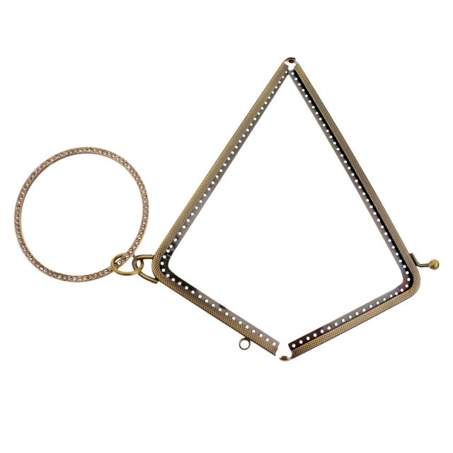 Abbracc Metal Purse Frame Clutch Handle Bag L Shape Kiss Clasp Lock DIY Craft Handmade Bronze Tone