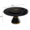 thumbnail image 6 of Artificial Stone Round Table | Fits 6, Ideal for Dining Gatherings | Exquisite Craftsmanship with Hollowed - out Base | Easy to Clean and Burn - proof, 6 of 6