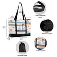 thumbnail image 2 of FORMRS Canvas Laptop Tote Bag for Women with 15.6" Computer Compartments Shoulder Handbag, Blue Nautical Pattern, 2 of 7