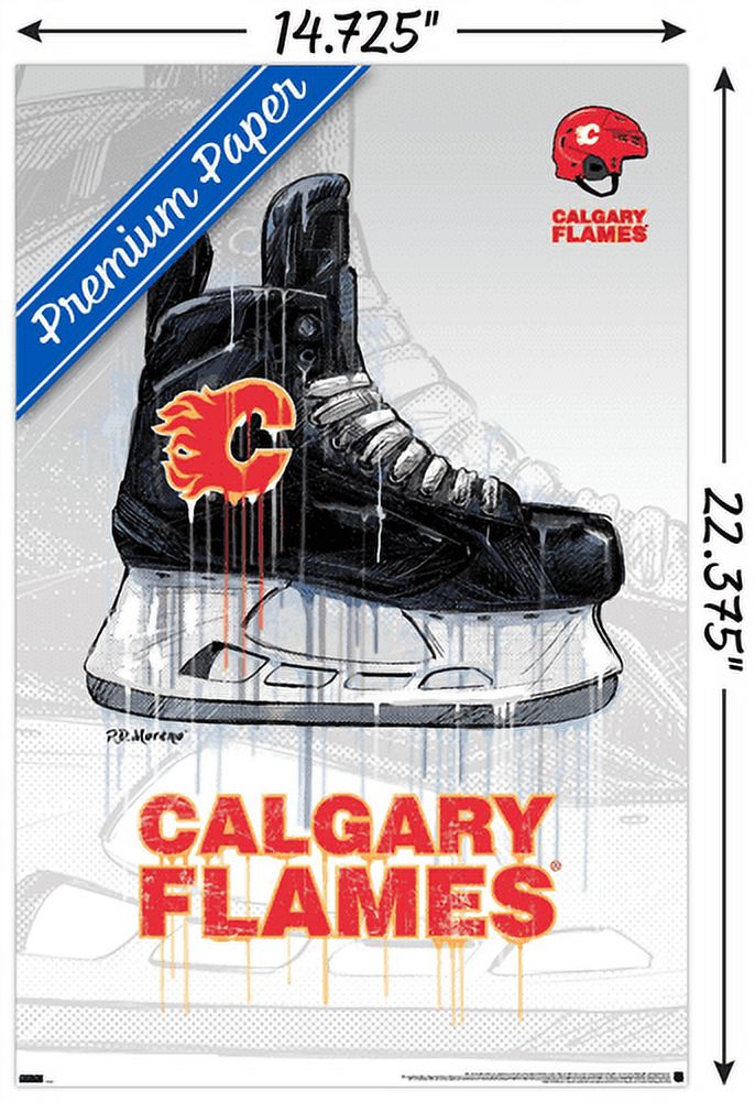 NHL Calgary Flames - Drip Skate 21 Wall Poster, 14.725" x 22.375"