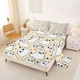 thumbnail image 2 of Manfei Cartoon Ghost Halloween Bed Sheets,Autumn Leaf Print Full Size Sheets,4 Pieces,1 Flat Sheet,1 Fitted Sheet and 2 Pillowcases, 2 of 6