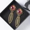 thumbnail image 4 of Petal flowers Reading Accessories: Vintage Copper-Colored Lace Bookmarks - Set of 2 Stainless Steel Book Markers, 4 of 5