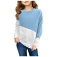 thumbnail image 2 of piuwrlz Long Sleeve Sweatshirt for Girls Boys Printed Hoodie Round Neck Without a Hat Hoodie Blue Size 3 Years, 2 of 4