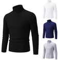 thumbnail image 2 of Mens Slim Fit Casual Shirt Long Sleeves Breathable Sweater Soft Top Turtleneck, 2 of 8