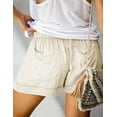 thumbnail image 5 of Women's Shorts Comfortable Drawstring Elastic Waist Cotton Linen Lightweight Summer Shorts, 5 of 6