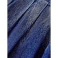thumbnail image 4 of Denim Pleated A-Line Mini Skirt With Belted Waist Blue, 4 of 8