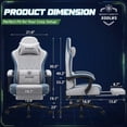 thumbnail image 3 of Vyrox Reclining Gaming Chair with Footrest, Massage Lumbar Support, Breathable Technical Fabric, Ergonomic Video Game Chair with Headrest, Gray, 3 of 7