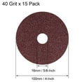 thumbnail image 2 of 4-Inch x 5/8-Inch Aluminum Oxide Resin Fiber Discs, Center Hole 40 Grit Sanding Grinding Discs 15 Pcs, 2 of 4