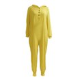 thumbnail image 4 of Savings Clearance 2023!GaThRRgYP Womens Plus Size Pants Clearance,Women's Fashion Hooded Button Rompers Solid Casual Long Sleeve Pocket Jumpsuit, 4 of 6