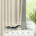 thumbnail image 5 of Linen Textured Boho 100% Blackout Small Window Curtains 45 inch Length 2 Panels Country Curtain for Kitchen Door Bathroom Bedroom Living Room Darkening Short Cafe Drape Back Tab Rustic Farmhouse Beige, 5 of 18