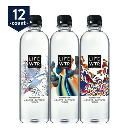 LIFEWTR, Premium Purified Water, pH Balanced with Electrolytes For Taste, 500 ml bottles (Pack of 12) (Packaging May (Best Of Waste Products)