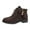 Brown, variant on Women's Lace up Chunky Heel Ankle Boots Suede Round Toe Side Zipper with Bead Tassel Casual Dressy Short Riding Booties