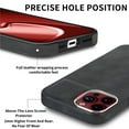 thumbnail image 4 of Dteck for iPhone 15 Pro Case, Slim Skin-Friendly PU Leather with Anti-Scratch Microfiber Lining Protective Back Cover,Black, 4 of 8