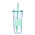 thumbnail image 1 of Verre en Plastique 710 ml avec Bouchon et Grand Réutilisable Tasse à Thé au Lait Perlé Café Glacé Thé Glacé Smoothie Tasse à Boire Transparente Isolée Double Couche Verre, 1 of 6