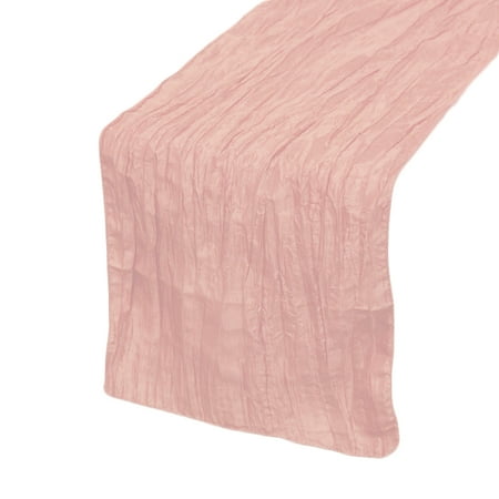 Your Chair Covers - 14 x 108 inch Crinkle Taffeta Table Runner Blush for Wedding, Party, Birthday, Patio, etc.