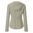 thumbnail image 7 of Hurxie Womens Athletic Jacket Hoodie Zip Up Cropped Lightweight Jackets UPF 50+ Sun Protection Long Sleeve Workout Shirt Beige,L, 7 of 7