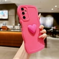 thumbnail image 2 of for Samsung Galaxy A24 4G 6.5" Phone Case,Cute Kawaii 3D Love Heart Solid Color Wavy Curly Wave Non-Slip Shockproof Protective Soft Silicone Aesthetic Cover for Women(Hot Pink), 2 of 10