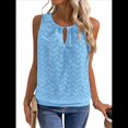 thumbnail image 1 of Camisola Informal con Bordado de Ojales para Mujer, Holgada, Sin Mangas, Cómoda y para Verano. Azul M, 1 of 9