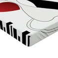 thumbnail image 2 of Ambesonne Cats Fitted Sheet, Romantic Couple Pet Kitten, Twin XL Size, White Black Red, 2 of 3
