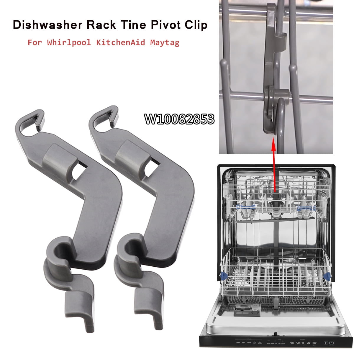 W10082853 Whirlpool KitchenAid WPW10082853 Rack Tine Pivot NEW Pack