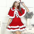 thumbnail image 3 of Vestido navideño lindo de Papá Noel para mujer, disfraces de fiesta de otoño e invierno rojos para mujer, vestido envolvente de Papá Noel de Navidad Z, 3 of 3