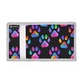 thumbnail image 2 of JIALIOU Nylon Trifold Card Wallet with ID Window Zipper Pocket for Men Women Teen Neon Dog Paw, 2 of 7