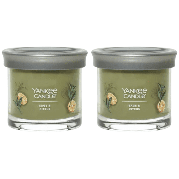 Yankee Candle Small Tumbler Scented Single Wick Jar Candle, Sage & Citrus, 4.3 oz (Pack of 2)