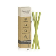 Ibambo 10 Pack 8 Inch Natural Bamboo Reusable Drinking Straws