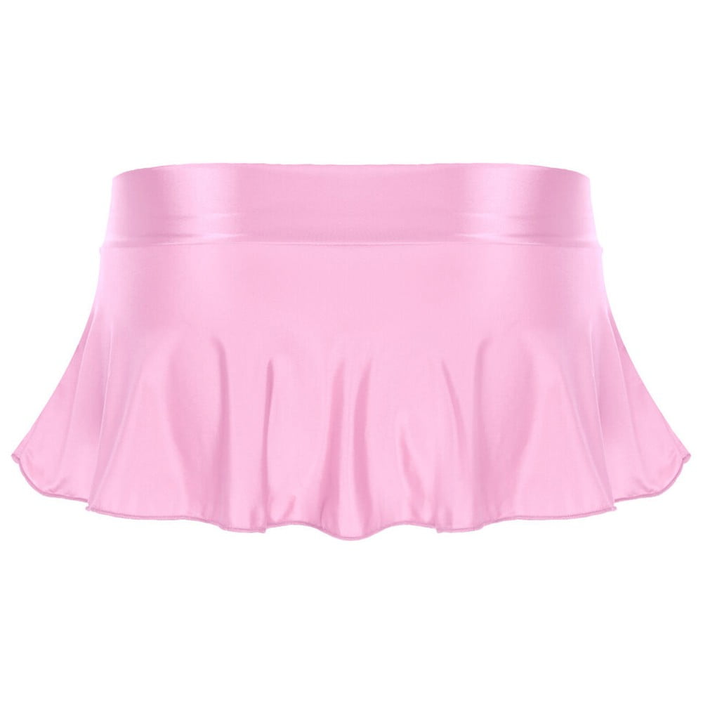 Lefu Sexy Womens Glossy Short Skirt Wetlook Shiny Skater