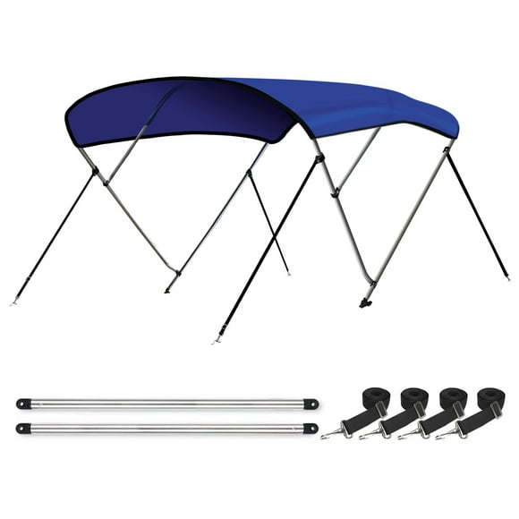 Leader Accessories 10 Couleurs 3 Nœuds 4 Nœuds Bimini Couverture Supérieure pour Bateau Comprend 4 Sangles 2 Supports Arrière Matériel de Montage