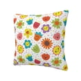 thumbnail image 2 of Wukai Cartoon Flowers Premium Polyester Fleece Pillow Covers with Hidden Zipper Closure,Luxuriously Soft and Durable-24"x24", 2 of 7