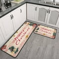 thumbnail image 3 of Kitchen Rug Set of 2 Non Slip Christmas Kitchen Mats for Floor,Merry Christmas Happy New Year Gift Kitchen Rugs and Mats for Bathroom,Room Bath (47x17+30x17 Inches), 3 of 7