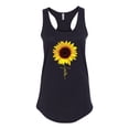 thumbnail image 2 of Sunflower Christian Faith Cross Inspirational/Christian Ladies Racerback Tank Top, Black, Small, 2 of 3