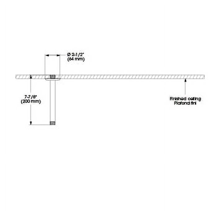 Belanger FCDEC0007 Round 8 in. Ceiling Shower Arm and Flange, Chrome
