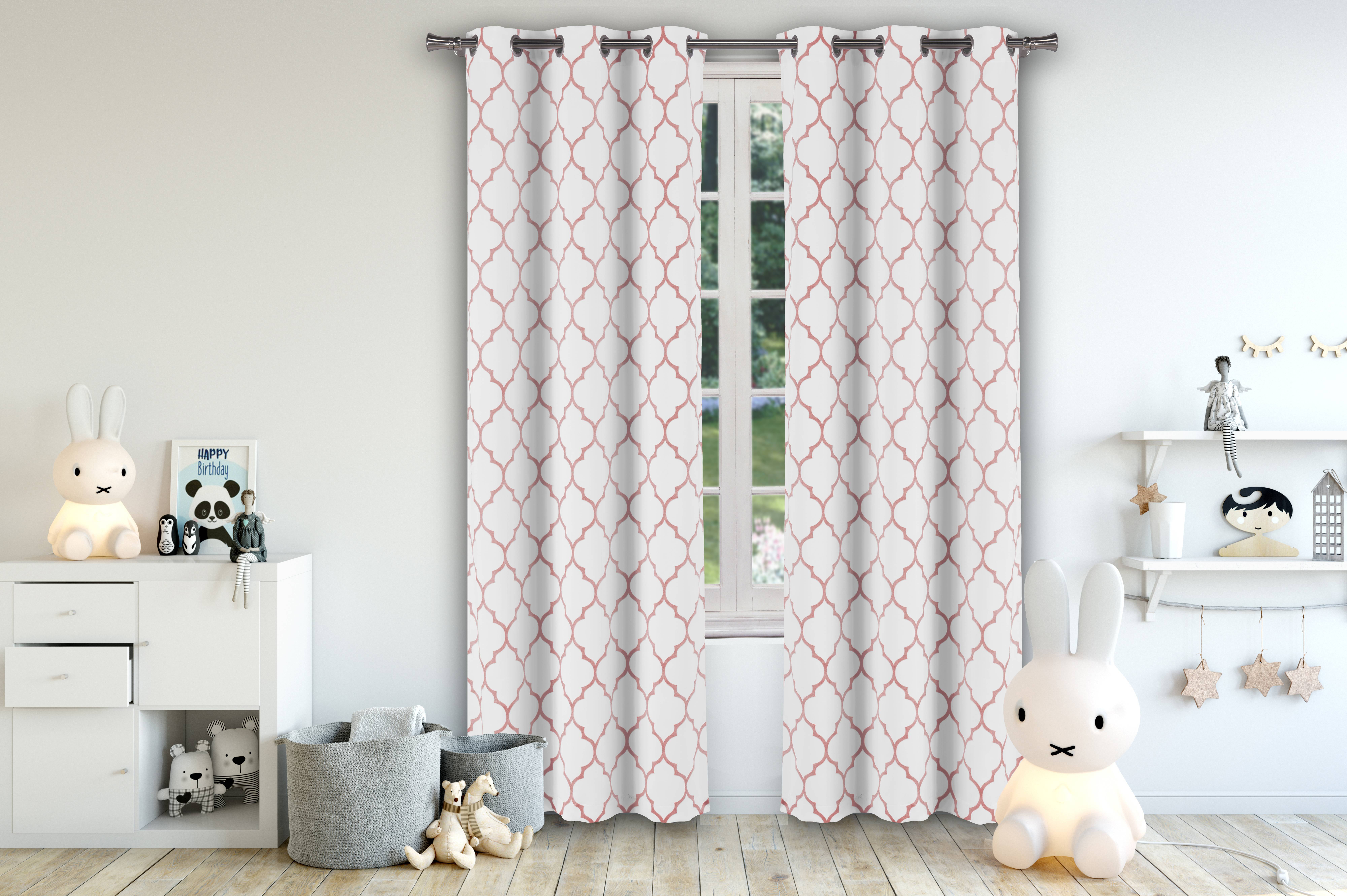 Mattyson Geometric Kids' Blackout Curtains, 84-inches in L, Set of 2