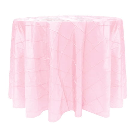

Ultimate Textile (2 Pack) Embroidered Pintuck Taffeta 90-Inch Round Tablecloth Bubble Gum Pink