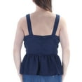 thumbnail image 3 of MAISON JULES Womens Navy Pleated Ruffled Sleeveless V Neck Casual Top L, 3 of 3