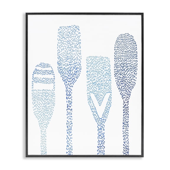 Stupell Industries Contemporary Boat Oars Abstract Stipple Pattern Black Framed Giclee Art, 11 x 14, by Lil' Rue
