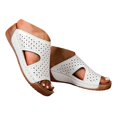 thumbnail image 3 of DAFEI Summer Leisure and Comfortable Wedge Heel Thick Bottom Hollow Open Toe Breathable Sandals Slippers, 3 of 8