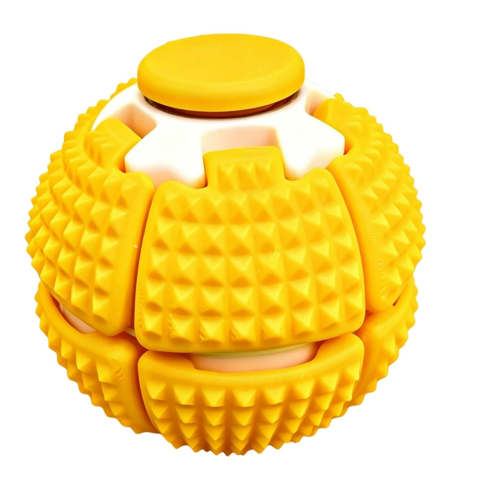 TOYOUME Rotating Fidget Ball Multi-Functional Press Fidget Stress Relief Ball Textured Massage Sensory Fidget Toy For Kids Adults Yellow