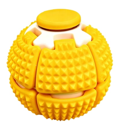 Spinning Fidget Ball Rotating Pressable Stress Relief Toy Textured Massage Sensory Fidget for Kids Adults Yellow