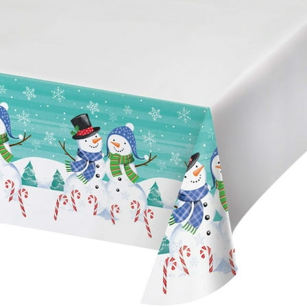 Snowfriends and Flakes Paper Tablecloth