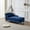 Navy Blue, variant on Velvet Chaise Lounge Indoor with Backrest and Rolled Armrest, Modern Upholstered Sofa Chair with Metal Legs, Storage Chaise Lounge with 1 Pillow for Living Room, Bedroom, Office, Navy Blue