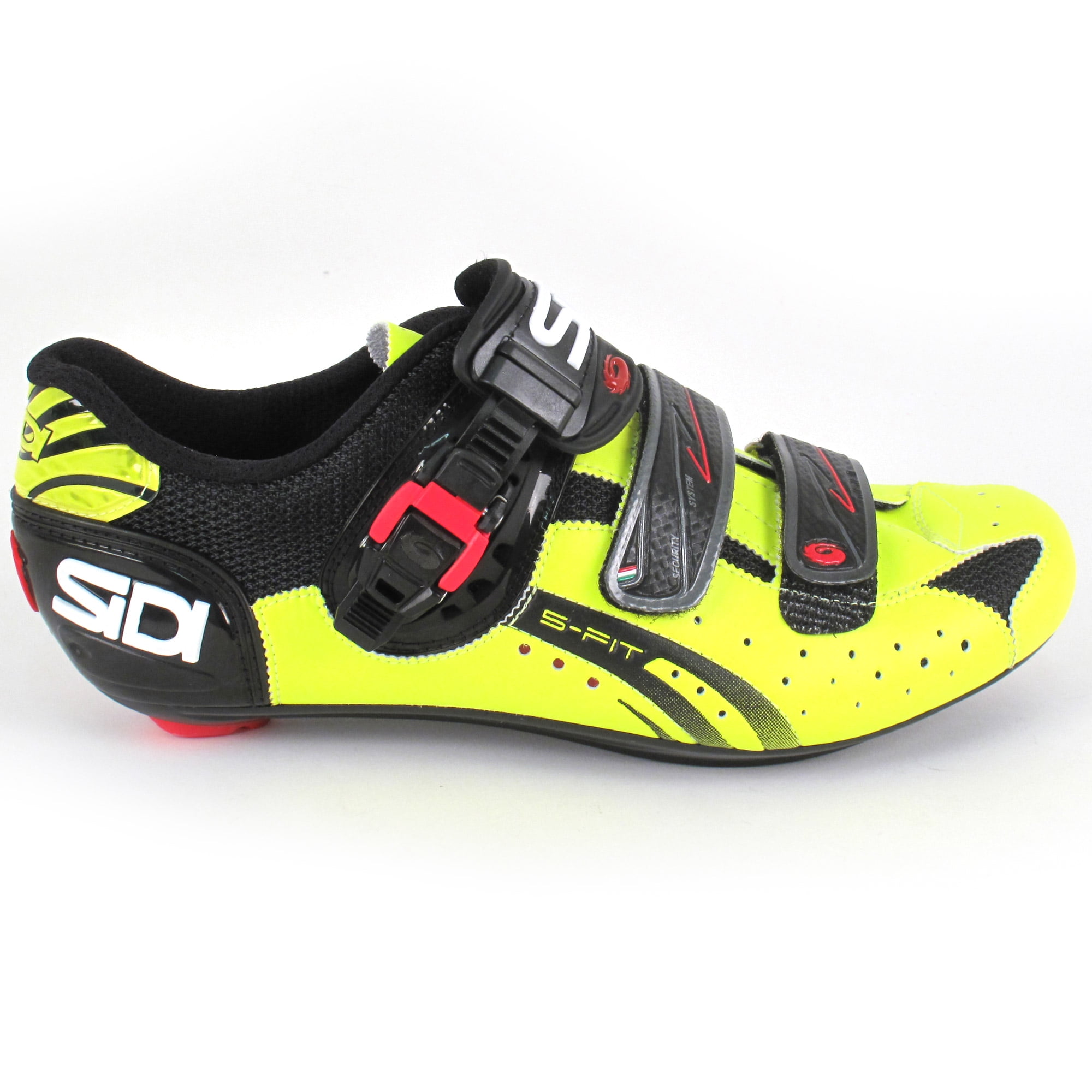 Sidi Genius 5-Fit Black/Fluorescent Yellow SZ 37.0 Road Bike